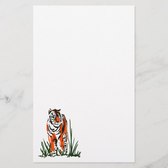 Tiger Silk Screen Stationery (Front)