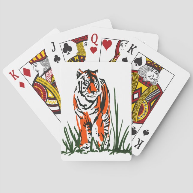 Tiger Silkscreen Poker Cards (Back)