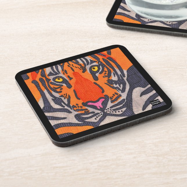 Tiger (single) - Plastic Coaster (Left Side)