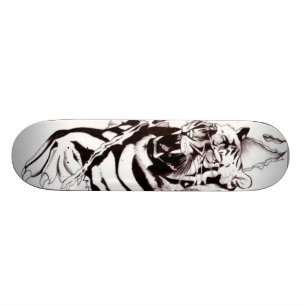 Tiger skateboard design deck