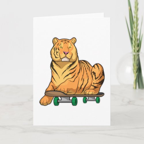 Tiger Skater Skateboard Card