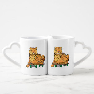 Tiger Skater Skateboard Coffee Mug Set