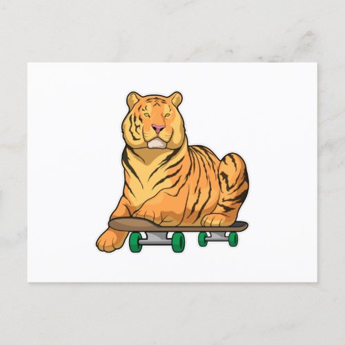 Tiger Skater Skateboard Postcard