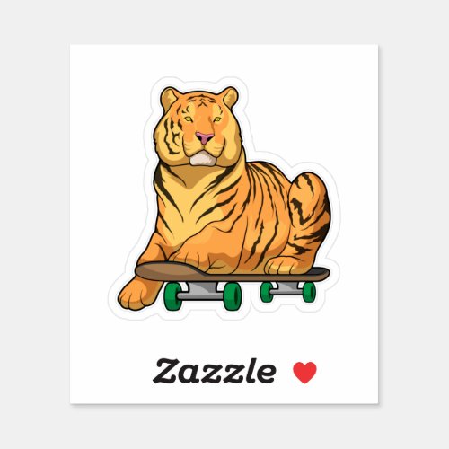 Tiger Skater Skateboard Sticker