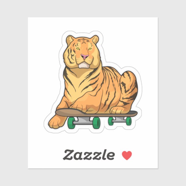 Tiger Skater Skateboard Sticker (Sheet)