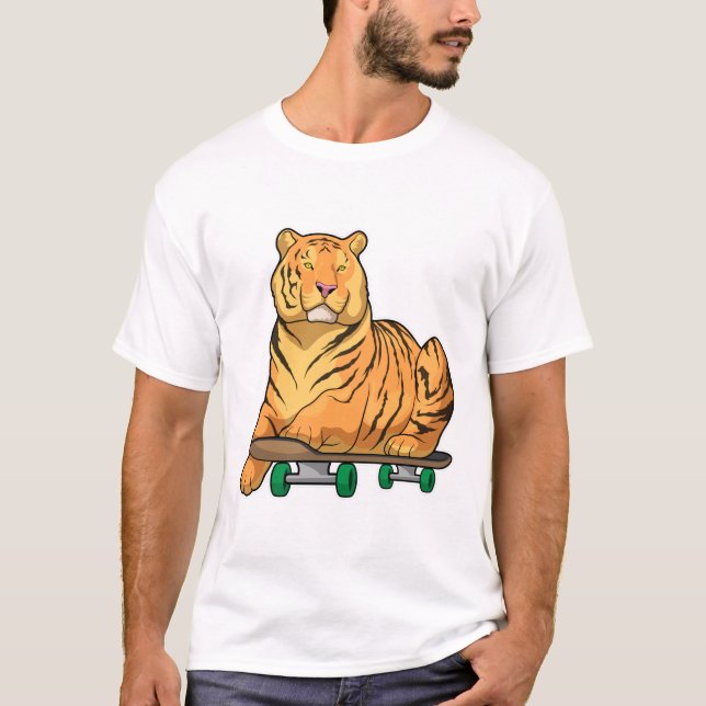 Tiger Skater Skateboard T-Shirt (Front)