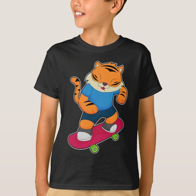 Tiger Skater Skateboard T-Shirt (Front)