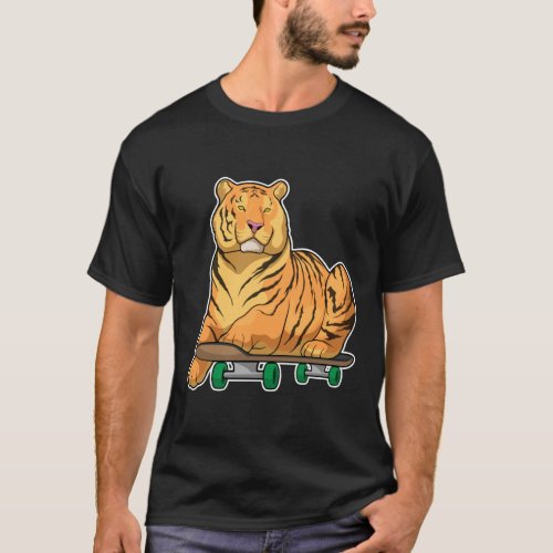 Tiger Skater Skateboard T_Shirt