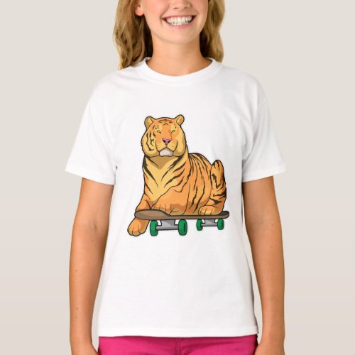 Tiger Skater Skateboard T_Shirt