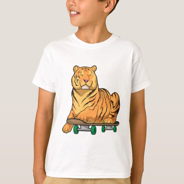 Tiger Skater Skateboard T-Shirt (Front)