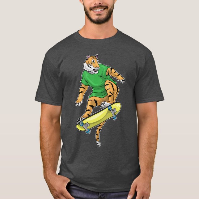 Tiger Skater Skateboard T-Shirt (Front)