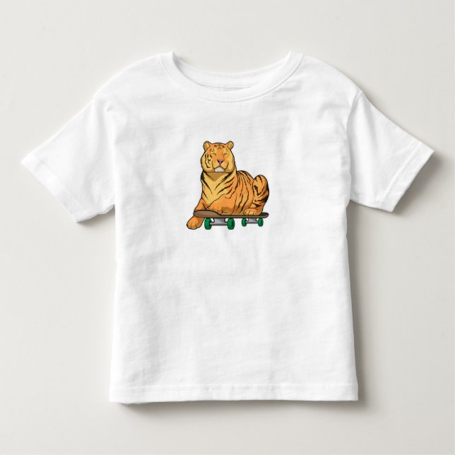 Tiger Skater Skateboard Toddler T-shirt (Front)