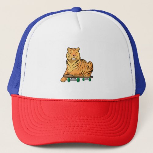 Tiger Skater Skateboard Trucker Hat