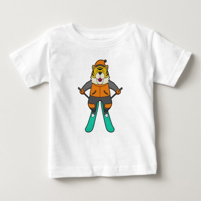 Tiger Skier Ski Baby T-Shirt (Front)