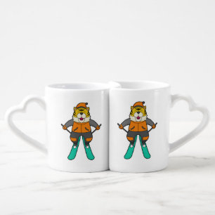 Tiger Skier Ski Coffee Mug Set