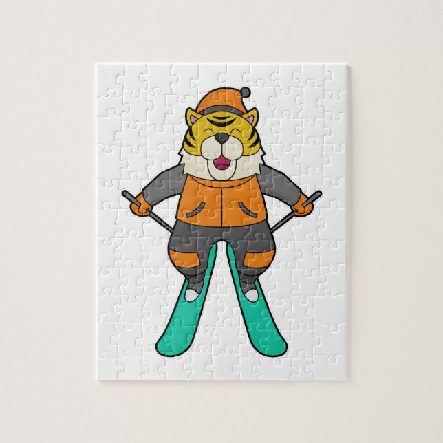 Tiger Skier Ski Jigsaw Puzzle (Vertical)