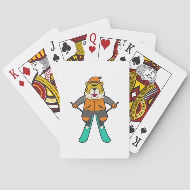 Tiger Skier Ski Poker Cards (Back)
