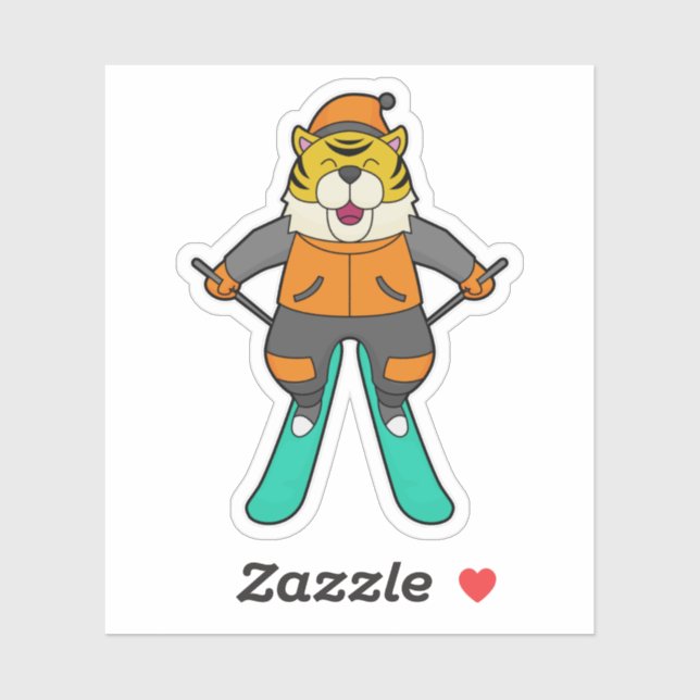 Tiger Skier Ski Sticker (Sheet)
