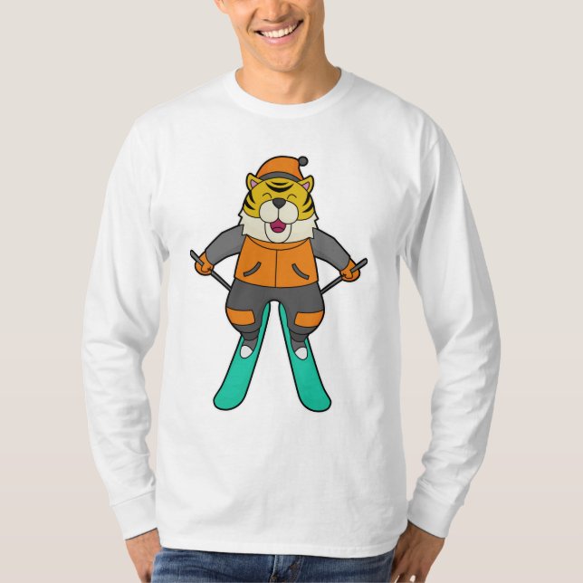 Tiger Skier Ski T-Shirt (Front)