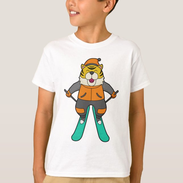 Tiger Skier Ski T-Shirt (Front)