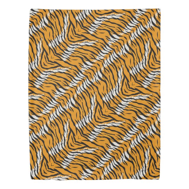Tiger Skin Animal Print Pattern Design  Duvet Cover (Front)