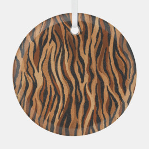 Tiger skin: hand-drawn seamless pattern. glass ornament