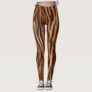 Tiger skin: hand-drawn seamless pattern. leggings