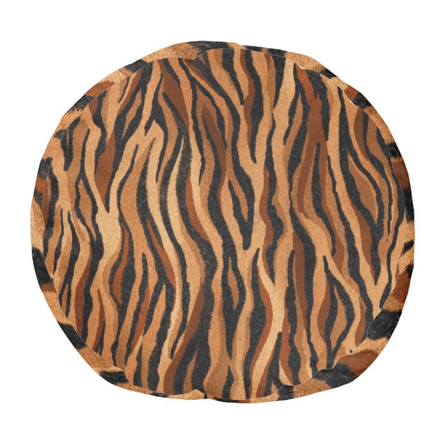 Tiger skin: hand-drawn seamless pattern. pouf (Bottom)