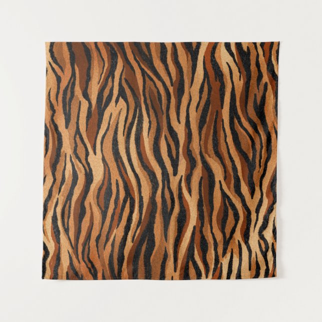 Tiger skin: hand-drawn seamless pattern. tapestry (Front)