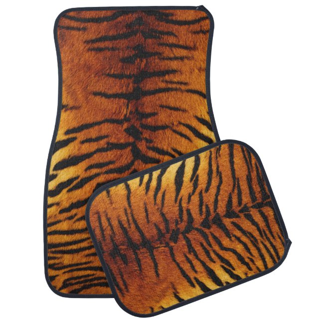 Tiger Skin Print Car Floor Mat (Set)