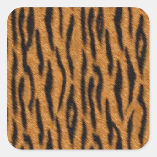 Tiger skin print design Tiger stripes pattern Square Sticker