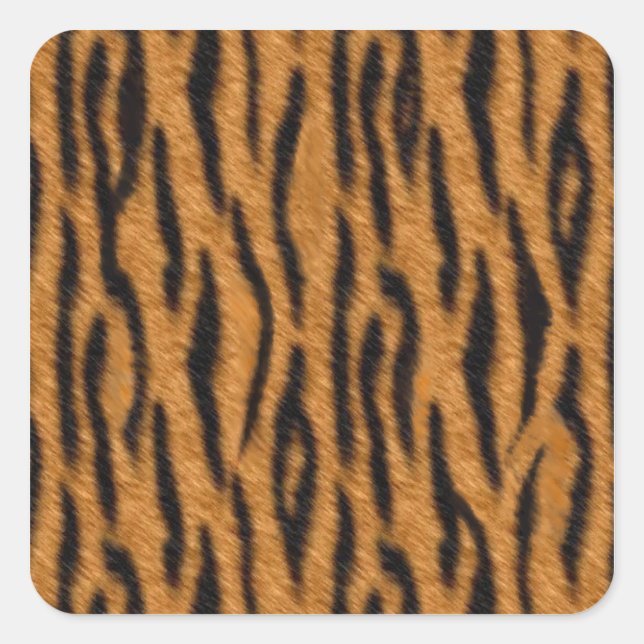 Tiger skin print design, Tiger stripes pattern Square Sticker (Front)