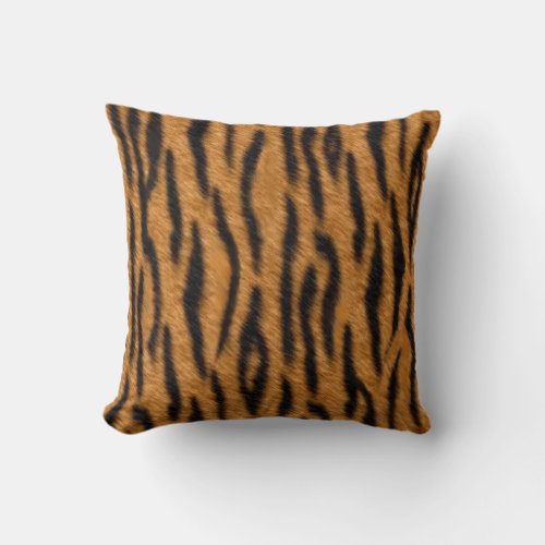 Tiger skin print design Tiger stripes pattern Throw Pillow