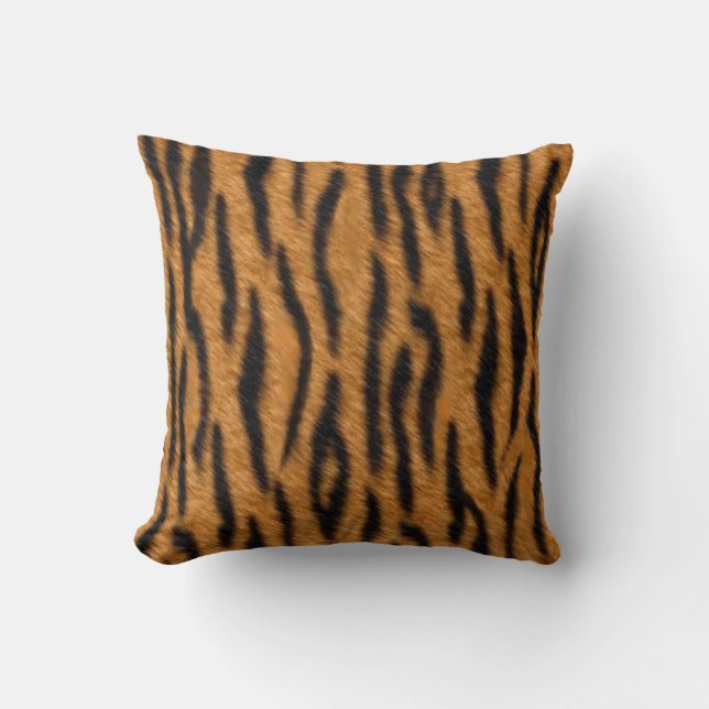 Tiger skin print design, Tiger stripes pattern Throw Pillow (Front)