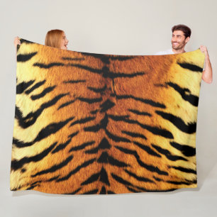 Tiger Skin Print Fleece Blanket