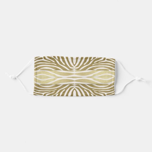Tiger Skin Print Fur Africa Gold White Pattern Adult Cloth Face Mask (Front, Folded)