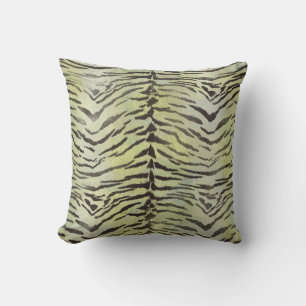 Tiger Skin Print in Lime Chartreuse Throw Pillow