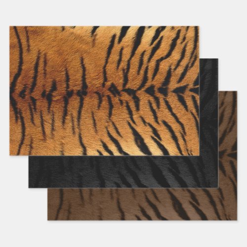 Tiger Skin Print in three colors Wrapping Paper Sheets