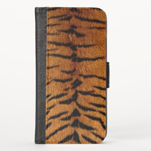 Tiger Skin Print iPhone XS Wallet Case