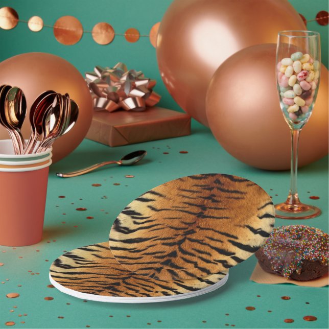 Tiger Skin Print Paper Plates (Multi)