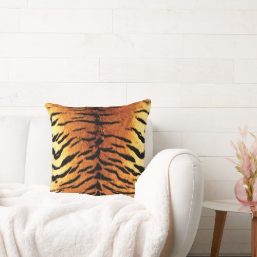 Tiger Skin Print Throw Pillow