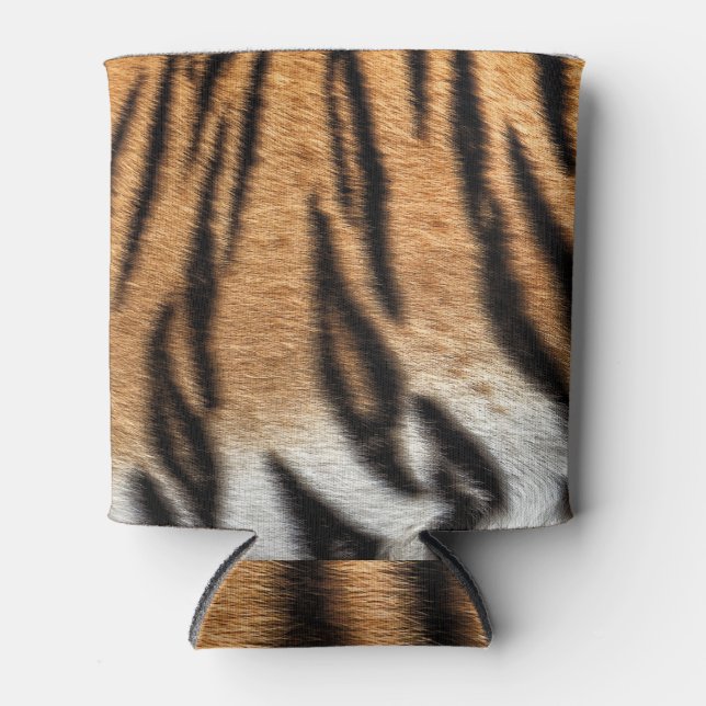 Tiger Skin: Real Texture Abstract Can Cooler (Front)