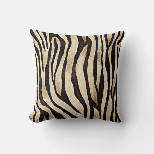 Tiger Skin Seamless Texture Throw Pillow (Front)
