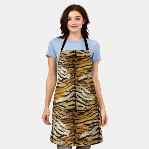 Tiger skin stylish tiger striped animal print apron