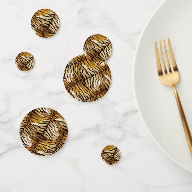 Tiger skin, stylish, tiger, striped, animal print, confetti (Group)