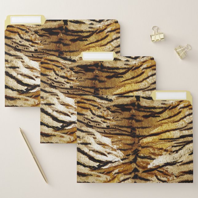 Tiger skin, stylish, tiger, striped, animal print, file folder (Set)