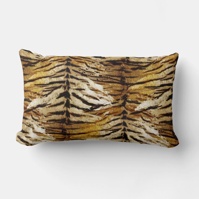 Tiger skin, stylish, tiger, striped, animal print, lumbar pillow (Front)