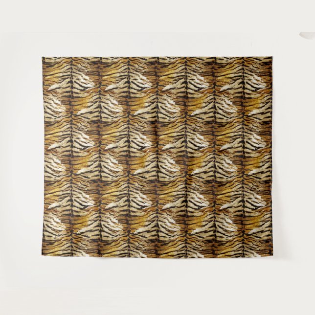 Tiger skin, stylish, tiger, striped, animal print, tapestry (Front (Horizontal))