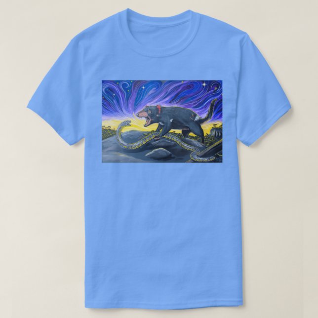 Tiger Snake vs Tasmanian Devil  T-Shirt (Design Front)