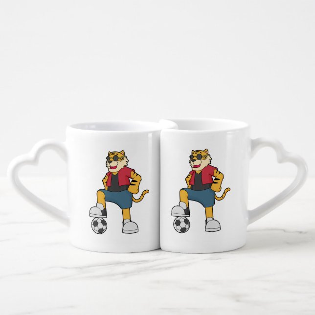 Tiger Soccer player Soccer Coffee Mug Set (Front Nesting)